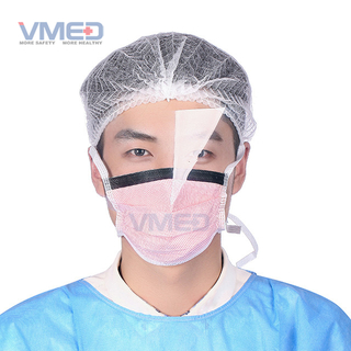 Wegwerp SPP niet-geweven roze gezichtsmasker met anticondens plastic oogschild